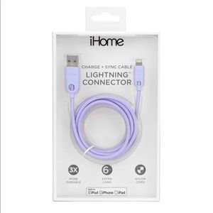iHome 6' Dual Lightning Cable Pastel Purple